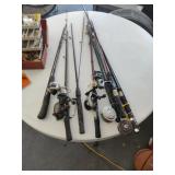 Fishing Lot. Several Poles & Tackle Box