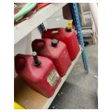 (3)  5 Gallon Plastic Gas Cans