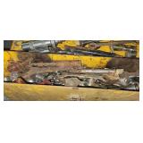 Old tool box with old tools unsearched box