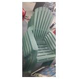 Set of 5 Stack Plastic Green Lawn Chairs