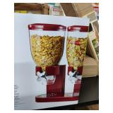 Brand New Red/Chrome Double Cereal Dispenser