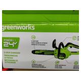 Brand New 24 v Greenworks 12" Chainsaw. Does not