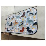 Dachshound & Coffee Car Windshield Sunshade