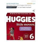 Baby Diapers Size 6, 50 Ct, Huggies Little Movers