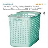 Like-it 58L Laundry Basket, Mint blue, Durable,