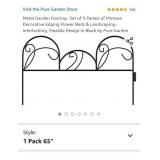 Metal Garden Fencing- Set of 5 Panels of Mimosa