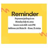 Location and pickup info