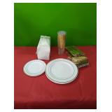 Large box of plastic table settings...includes