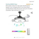 Retractable Ceiling Fan with Light with Bluetooth