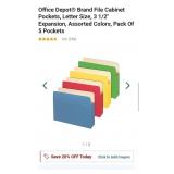 Office Depot® Brand File Cabinet Pockets, Letter