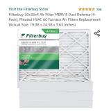 20x25x4 Air Filter MERV 8 Dust Defense (5 Pack),
