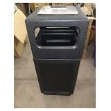 Outside trash can with ashtray top. Has been used