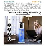 Humidifiers Large Room Bedroom 750 sq ft,Honovos