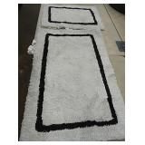 2 piece set modern threads reversible bath mats
