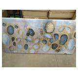 New golds/greys/blues Textured canvas wall