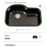 New Houzer PCH-3700 BL Sink, BlackOpen box,