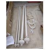 Off white decorative curtain rods with hanging