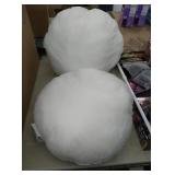 Pair of round pillow inserts approx 16" wide