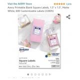 Avery Printable Blank Square Labels, 1.5" x 1.5",