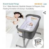 3 in 1 Baby Bassinet, Bedside Sleeper, & Playpen,