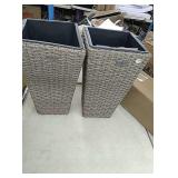 Pair of Balkene home wicker planter set,