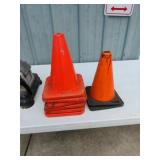 8 Safety Cones. 12" Tall.   Used