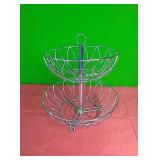 Metal two tier fruit basket