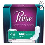 New-Poise Ultra Thin Incontinence Pads, Light