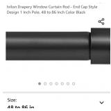 Ivilon Drapery Window Curtain Rod - End Cap Style