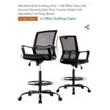 Mid-Back Mesh Drafting Chair - Tall Office Chair