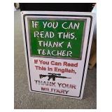 Thank your military tin sign