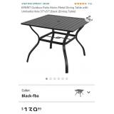 Outdoor Patio Bistro Metal Dining Table with