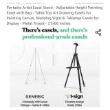 Portable Artist Easel Stand - Adjustable Height
