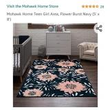 Mohawk Home Teen Girl Area, Flower Burst Navy (5