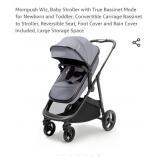 Mompush Wiz, Baby Stroller with True Bassinet