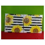 2 New16"x 16" Sunflower Canvas Wall Art