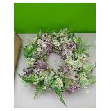 Floral/greenery wreath....approx 17" across.