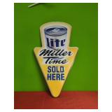 1998 Miller Lite Sold Here Arrow Metal Beer Sign
