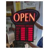 Open Sign. You can adjust Open Sign To flash or