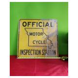Vintage Double Sided Heavy Metal Sign Motorcycle