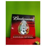 2005  Budweiser Cerveza Oficial Metal Beer Sign