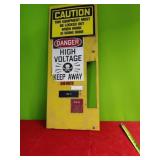 Vintage Utility Panel Front With Metal Signs