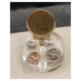 Decision Maker Coin Paperweight. Spin top to