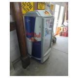 Red Bull Glass Door Cooler.   Runs, does not