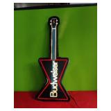 Budweiser Guitar Lighted Sign. 41"  Works. Has