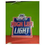 Miller High Life Light Metal Beer Sign 29" x 29"