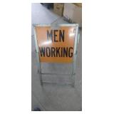 Vintage Men Working Double Sided Fold Out Sign