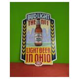 1991 Bud Light Ohio Metal Sign 34"x21"