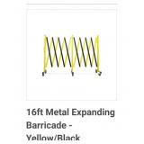 16ft Metal Expanding Barricade - Yellow/Black New