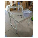 New Heavy Duty Drop Arm Commode. Welded  Steel.